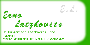 erno latzkovits business card